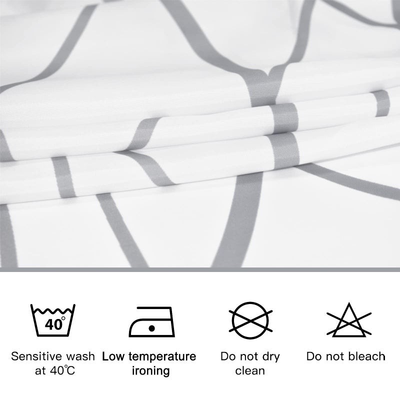 Punkray Grey and White Striped Fabric Shower Curtain for Bathroom with 14 Hooks, Shower Curtains for Bathroom Decor, Waterproof Bath Accessories Hotel Style - Machine Washable 84 X 72 - Image 5